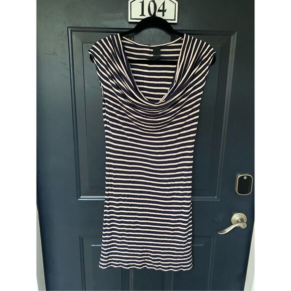 Vila Clothes Flow Dress in Major Blue/Light Pearl Striped, Size Small, Italian - Picture 2 of 11